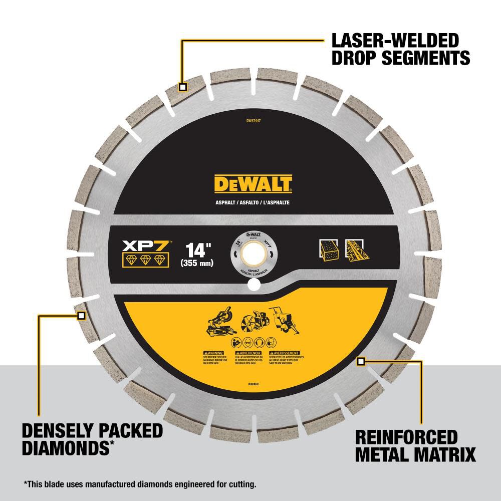 Dewalt DW47447 Xp7 Asphalt Segmented Diamond Blade