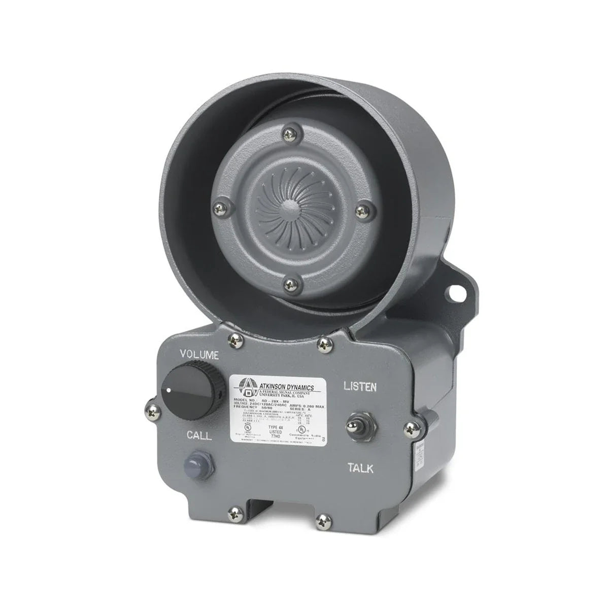Federal Signal AD-27C-7 Atkinson Dynamics 120VAC Wall Mount Intercoms, Clear