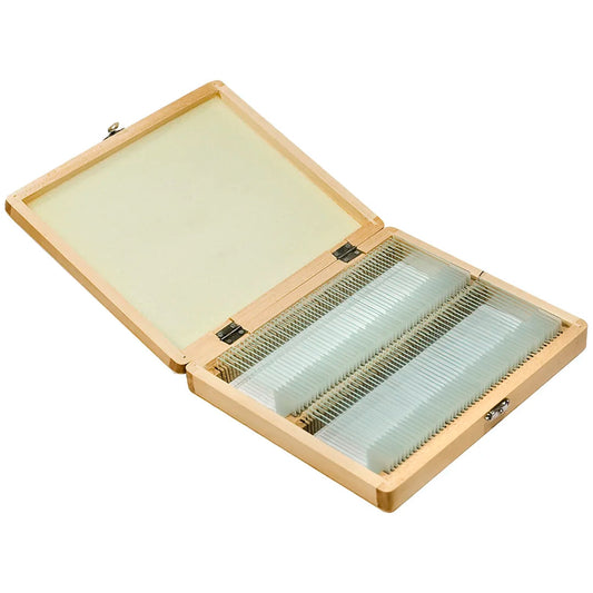 Barska AF11944 100 Prepared Microscope Slides with Wooden Case