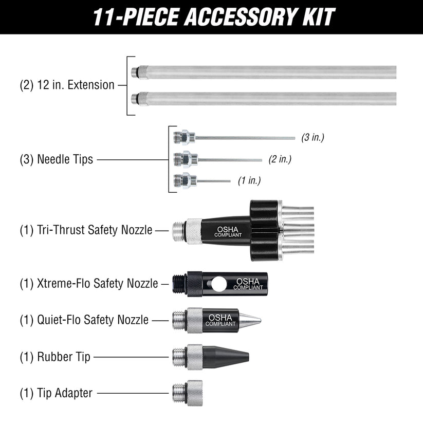 FlexZilla AG1211FZ X3 Blow Gun Kit 11-Piece