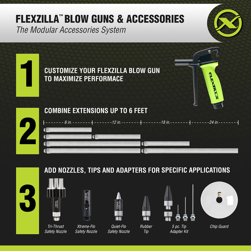 FlexZilla AG1211FZ X3 Blow Gun Kit 11-Piece