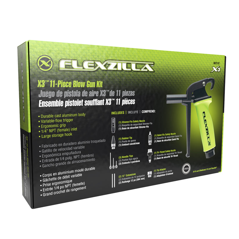 FlexZilla AG1211FZ X3 Blow Gun Kit 11-Piece