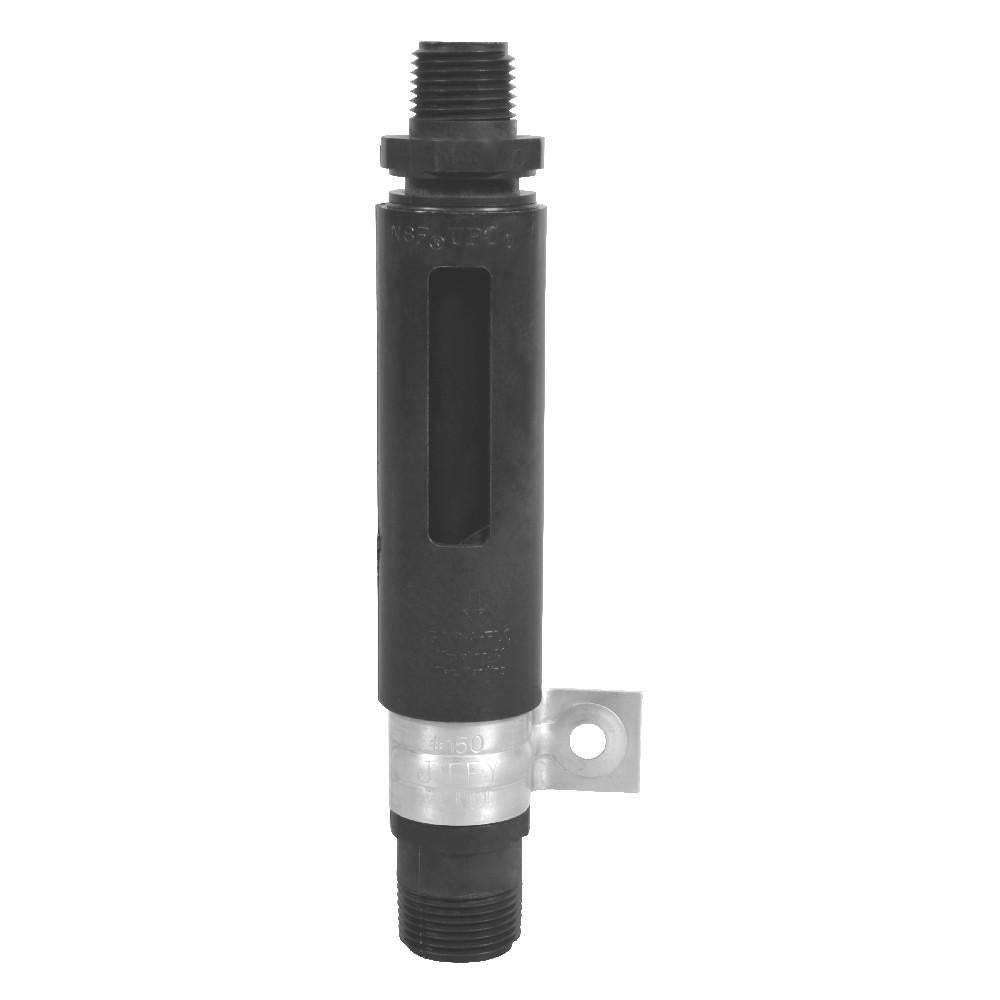 Airgap AG150-002 High Flow Rate Inline air gap with 1/4-inch FIP or 1/2-inch Thread Inlet and 5/8-inch Compression Fitting or 3/-inch Thread Outlet