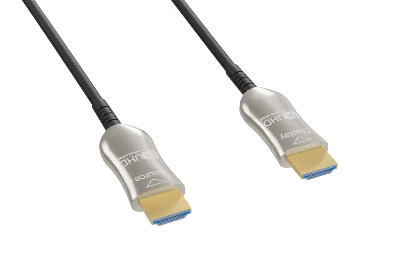 CompuCablePlusUSA AHM8K60CMP-150 8K HDMI 2.1 Cable with Built-in Signal Booster, 8K/Ultra High Definition (UHD) High-Speed Hybrid Active Optical Cable (AOC) Plenum-Rated (CMP) 8K60Hz, 48 Gbps, M/M, 150 FT