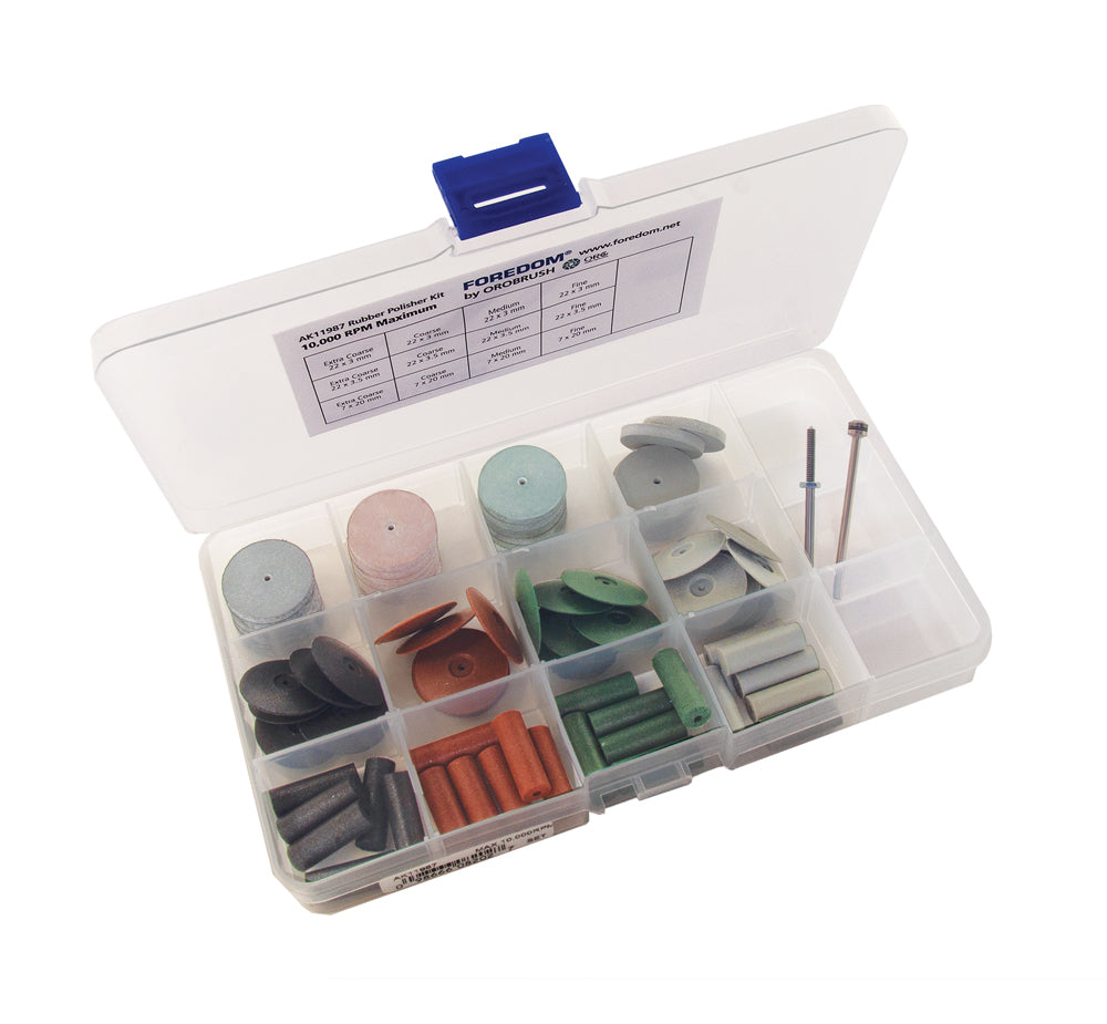Foredom AK11987M Rubber Polishing Kit, 74 Pc, Unmounted
