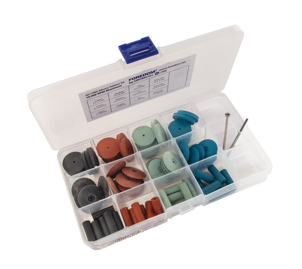 Foredom AK11988M Silicone Polishing Kit, 74 Pc, Unmounted