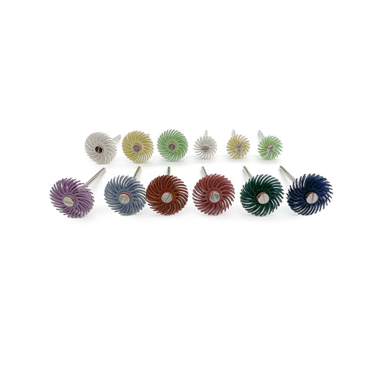 Foredom AK11989 Radial Disc Asst Set, 12, Mounted, 3/32" Shank