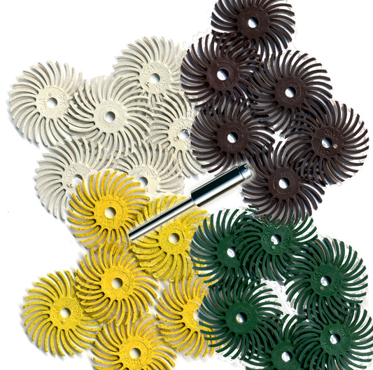 Foredom A-4533-6 1" Radial Bristle Disc, Green, 50 Grit, 6-Pk