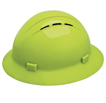 Delta Plus WEL19330HL Americana® Full Brim Vented with 4-Point Slide-Lock Suspension, Hi Viz Lime