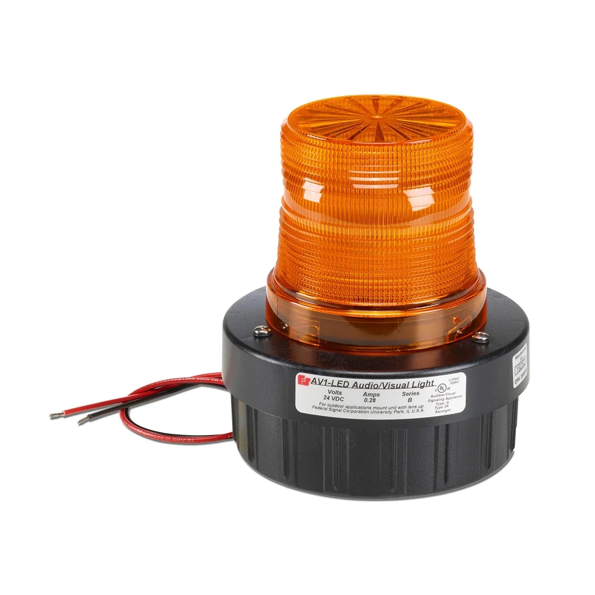 Federal Signal AV1-LED-120A Flashing Combination Audible/Visual Signals, Amber