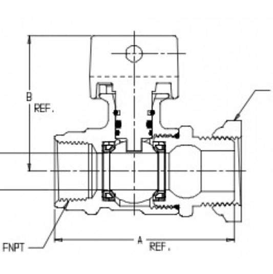 A.Y. McDonald 5139-365 76101Y 1X3/4X02 Ball Valve Fnpt X Yoke - Nl