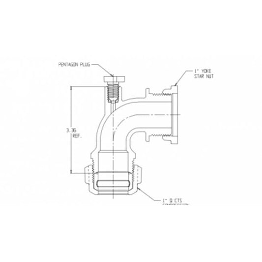 A.Y. McDonald 5192-133 74779Y-3G 1X04 Quarter Bend Pep X Yoke -Nl