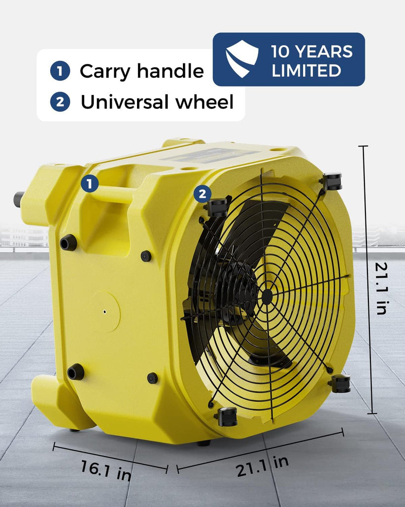 AlorAir 3000CFM High Speed Air Mover with Timer and Circuit Breaker Protection Zeus Extreme