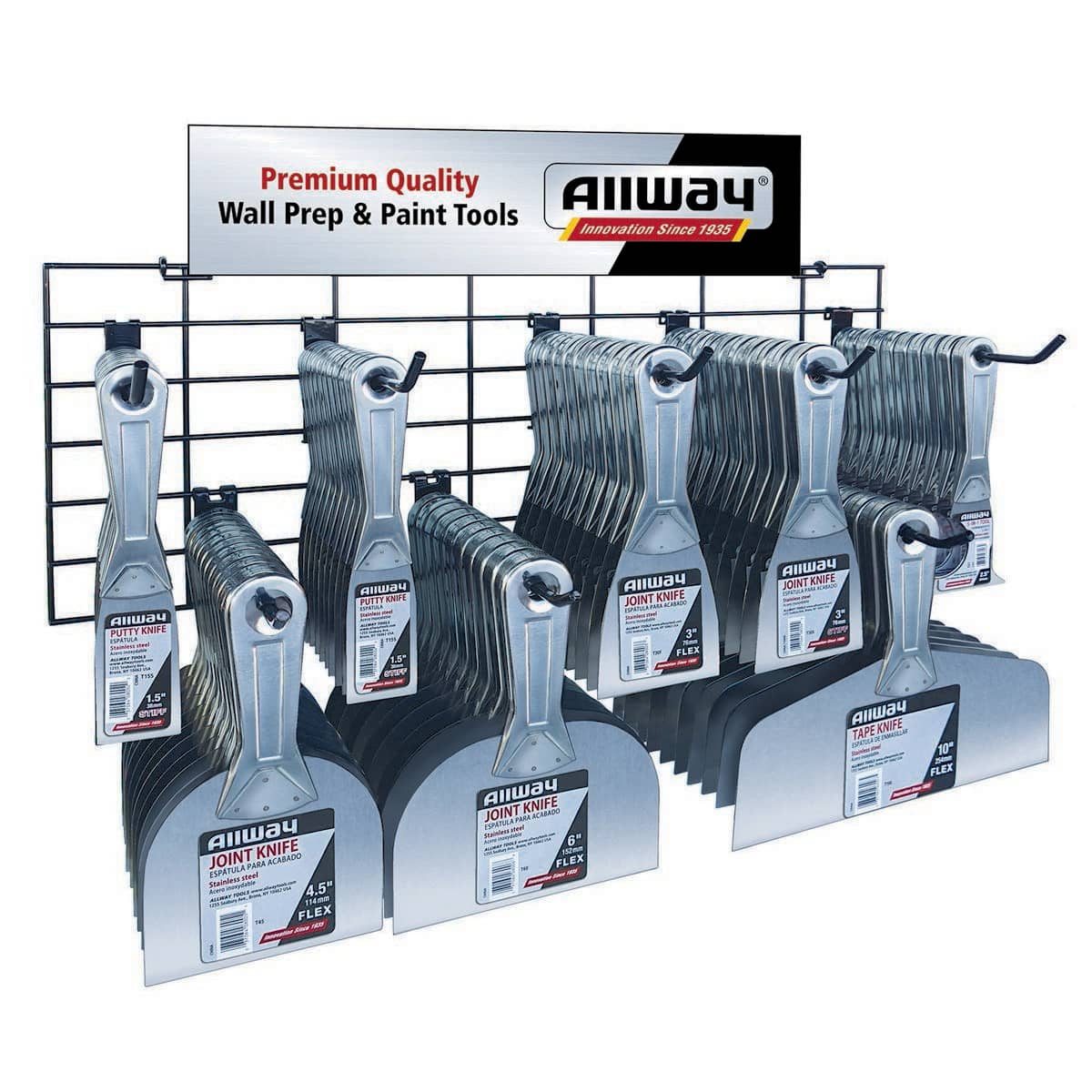Allway PW8 80-Piece Two-Piece Stainless-Steel Joint Knife Merchandiser
