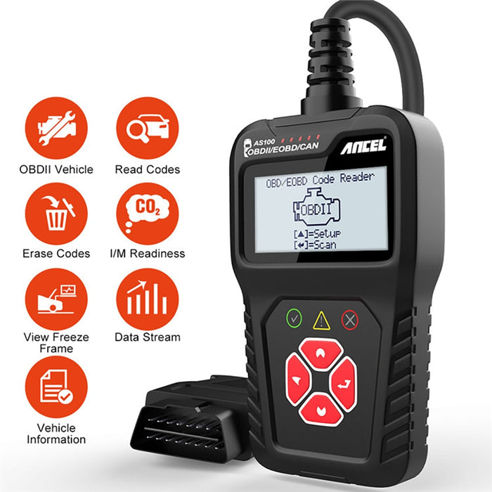 Ancel AS100 OBD2 Diagnostic Code Reader & Check Engine Scanner