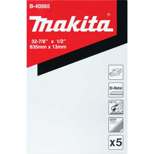 Makita B-40565 32‘7/8" 24 TPI Bi‘Metal Compact Portable Band Saw Blade, 5/pk