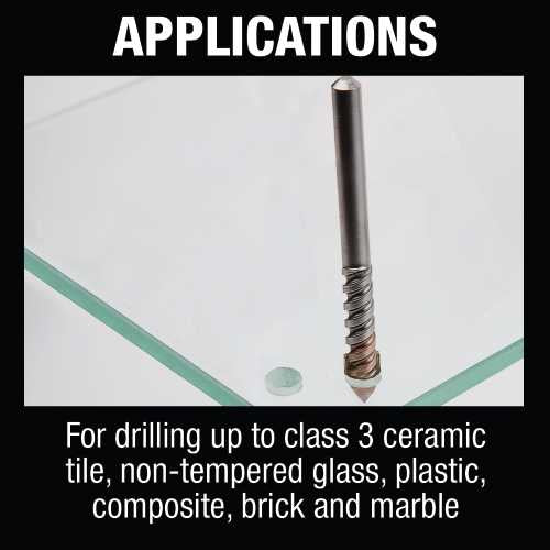 Makita B-68987 1/2" x 4" Glass and Tile Bit, 3 Flat Shank