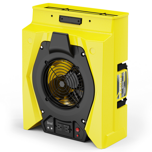 AlorAir Zeus 900 Air Mover Professional Dryer for Carpets, Walls, Floors, 950 CFM with 1.8 Amps, Variable Speed, High Velocity Airflow, Circult Breaker Protection - Yellow