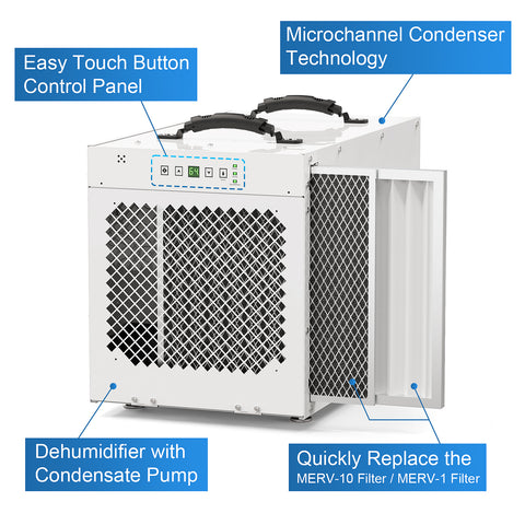 AlorAir Sentinel HDi120 Whole House Dehumidifier, 120 Pints at AHAM, up to 3,300 sq. ft.