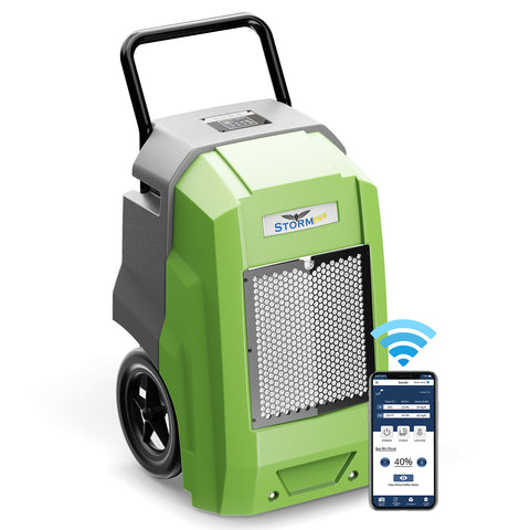 AlorAir 180 PPD Smart Wi-Fi Industrial Dehumidifier with Pump for Basements, Garages, and Job Sites Storm Pro - Green