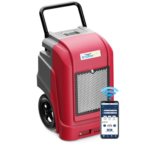 AlorAir 190 Pints Smart Wi-Fi Large Capacity Industrial Dehumidifier for Basements, Garages & Job Sites Storm Ultra - Yellow - Red