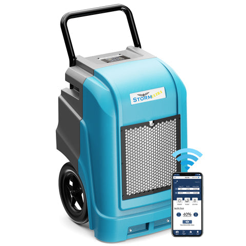 AlorAir 190 Pints Smart Wi-Fi Large Capacity Industrial Dehumidifier for Basements, Garages & Job Sites Storm Ultra - Blue