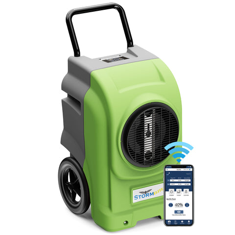 AlorAir 270 Pints Smart Wi-Fi Commercial Dehumidifiers with Pump & Drain Hose for Large Room or Basements Storm Elite - Green