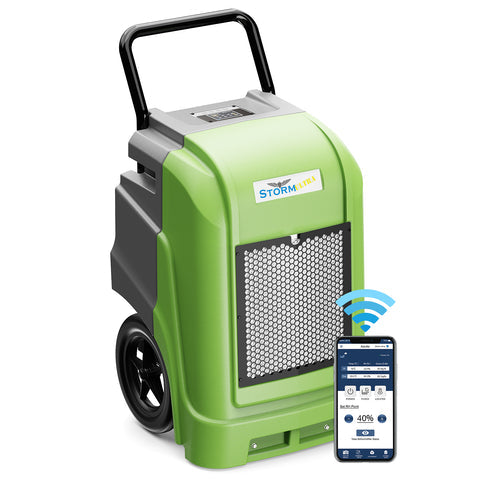 AlorAir 190 Pints Smart Wi-Fi Large Capacity Industrial Dehumidifier for Basements, Garages & Job Sites Storm Ultra - Green