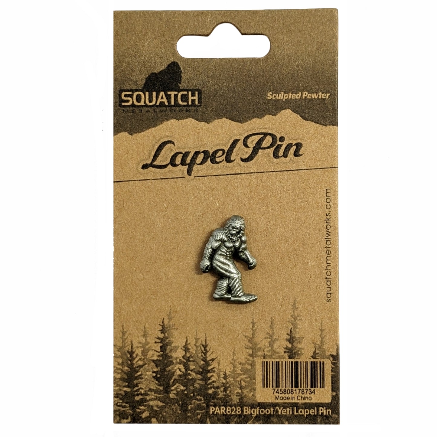 Paradise Clay PAR828 Bigfoot - Pewter - Lapel Pin