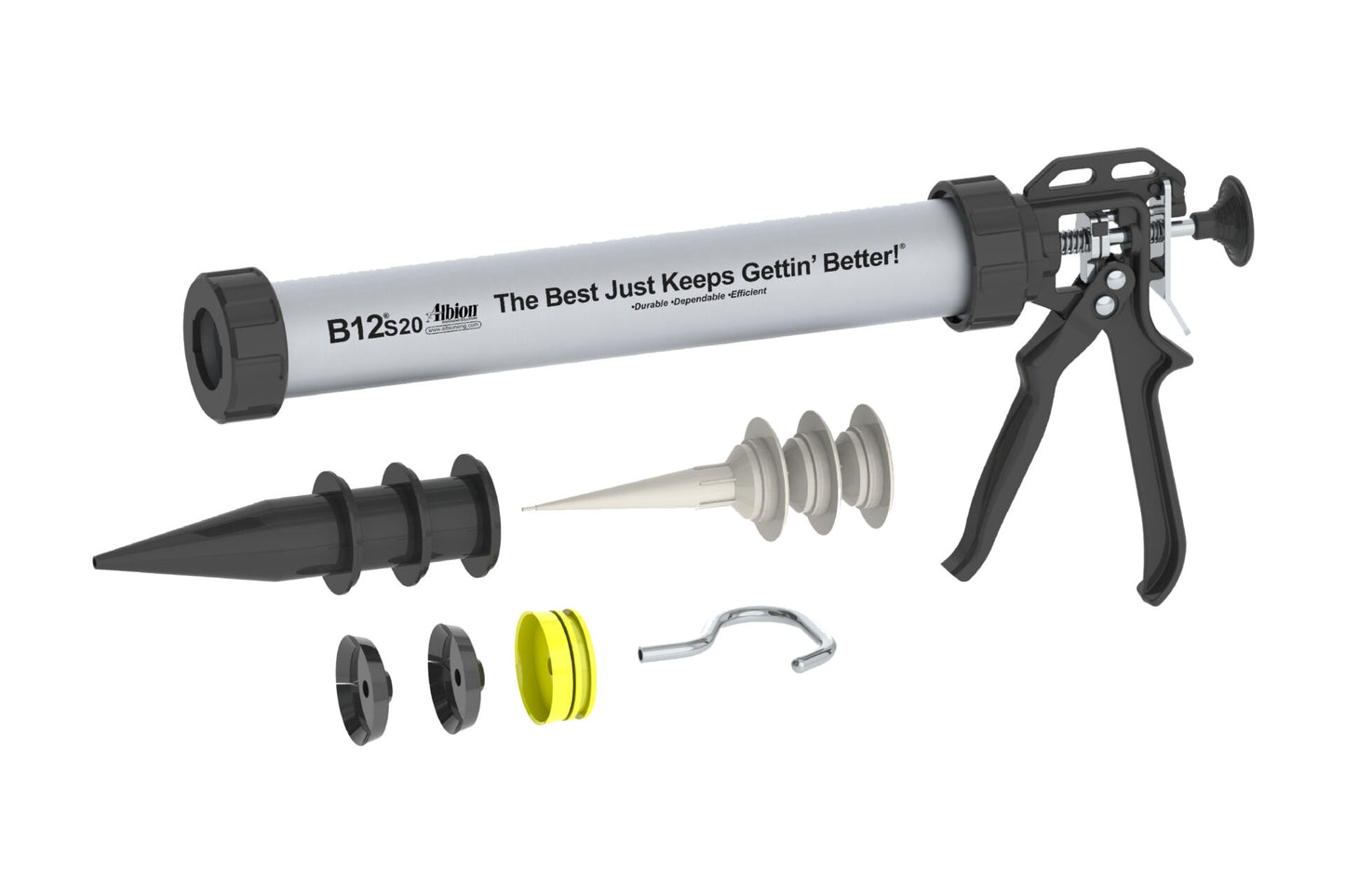 Albion Engineering B12S20 20oz B-Line Manual Sausage Gun w/ Smooth & Efficient 12:1 Ratio Drive