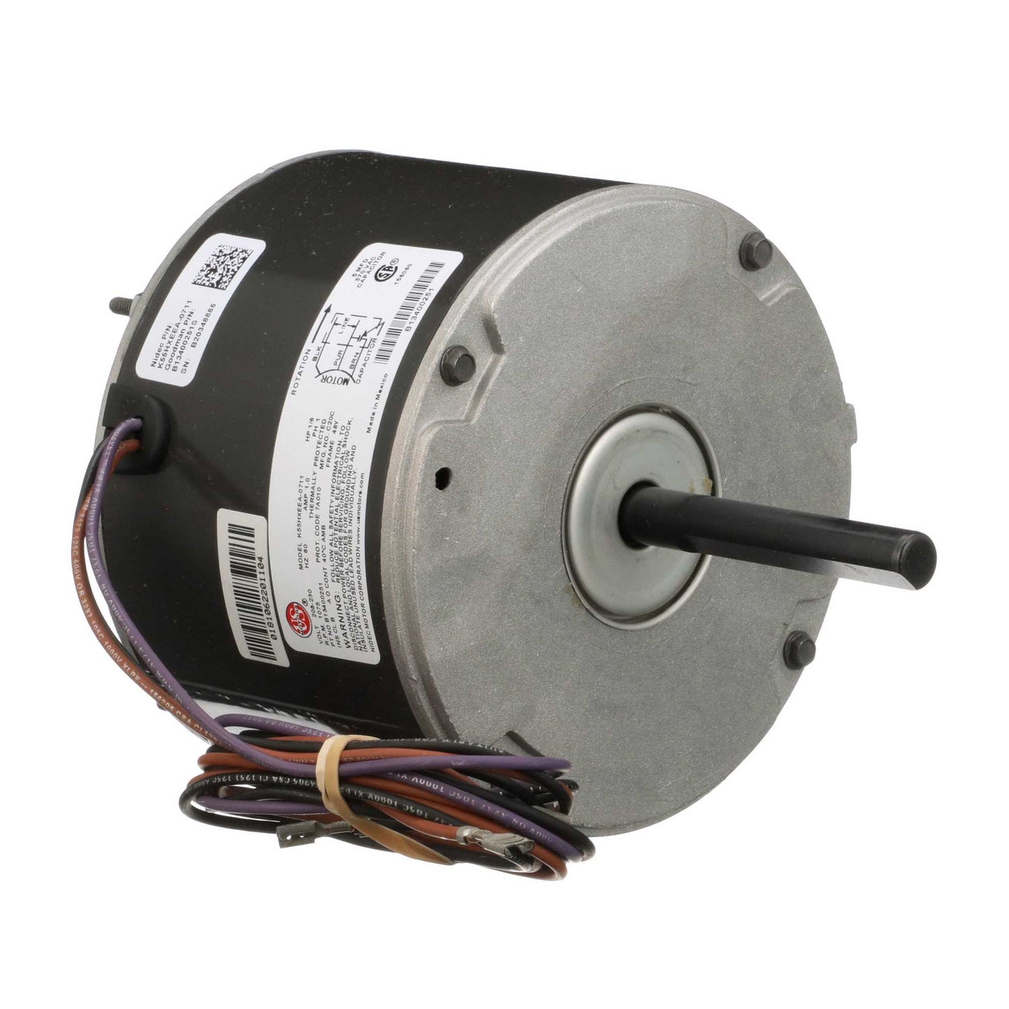 Daikin B13400251S Central Air Conditioner Condenser Fan Motor, PSC, 1/6 Hp, 208/230 V, 1 Ph, 60 Hz, 1 A