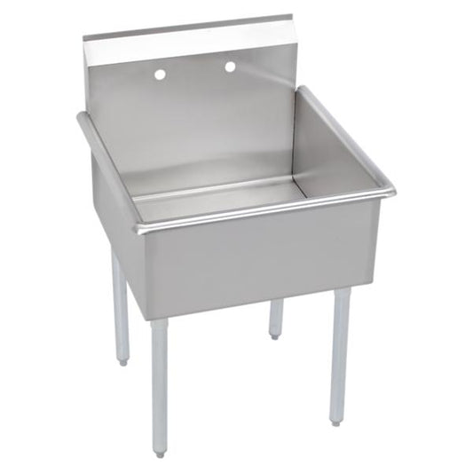 Elkay B1C24X24X Dependabilt Stainless Steel 27" x 27-1/2" x 42" 18 Gauge One Compartment Budget Sink with Stainless Steel Legs