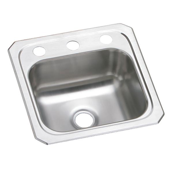 Elkay BCR15 Celebrity® Stainless Steel 15" x 15" x 6-1/8" Single Bowl Drop-in Bar Sink