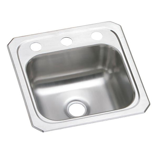 Elkay BCR15 Celebrity® Stainless Steel 15" x 15" x 6-1/8" Single Bowl Drop-in Bar Sink