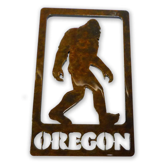 Paradise Clay PAR649 Bigfoot in frame w/ Oregon MAGNET - Bigfoot Gift