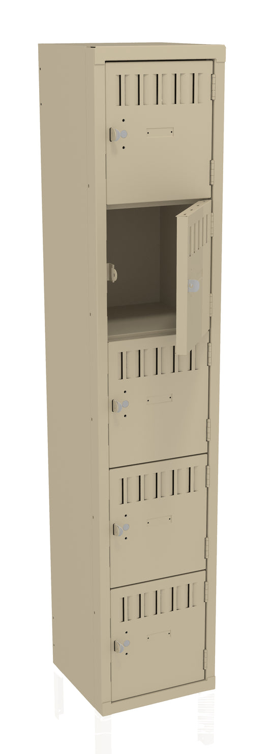 Tennsco BS5-121212-A 5 High Box Locker - One Wide, No Legs (Assembled)