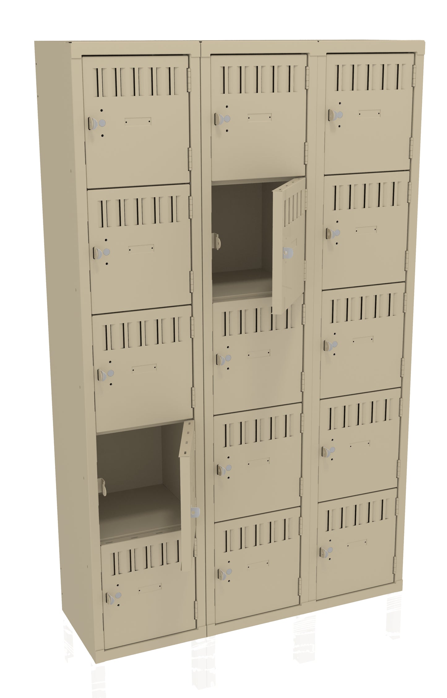 Tennsco BS5-121212-C 5 High Box Locker - Three Wide, No Legs (Assembled)