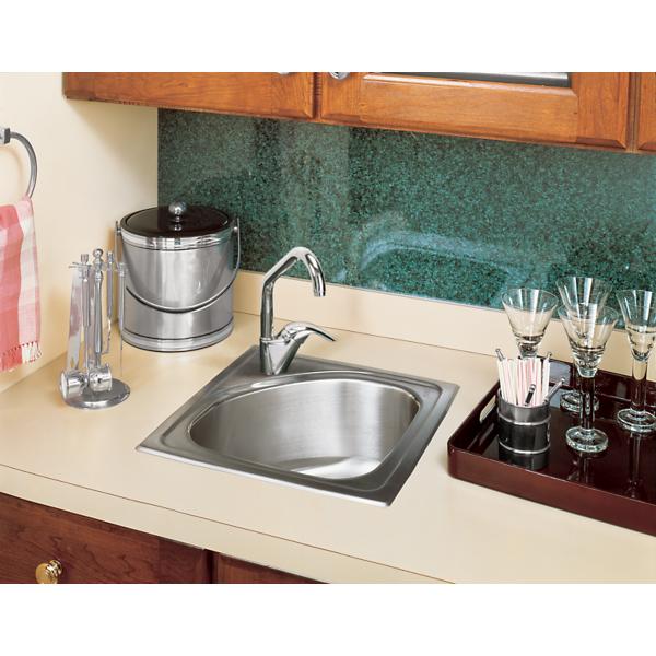 Elkay BLGR15151 Lustertone Classic Stainless Steel 15" x 15" x 6-1/2" 1-Hole Single Bowl Drop-in Bar Sink