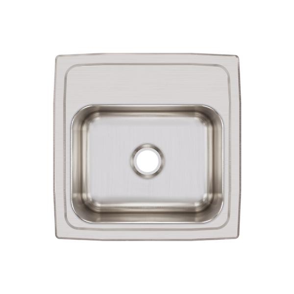 Elkay BLRQ15 Lustertone® Classic Stainless Steel 15" x 15" x 7-1/8" Single Bowl Drop-in Bar Sink with Quick-clip