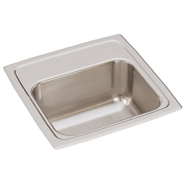 Elkay BLR15 Lustertone® Classic Stainless Steel 15" x 15" x 7-1/8" Single Bowl Drop-in Bar Sink with 2" Drain