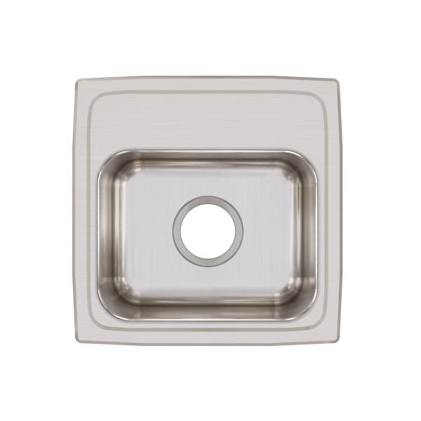 Elkay BLRQ1516 Lustertone® Classic Stainless Steel 15" x 15" x 7-1/8" Single Bowl Drop-in Bar Sink with Quick-clip and 3-1/2" Drain