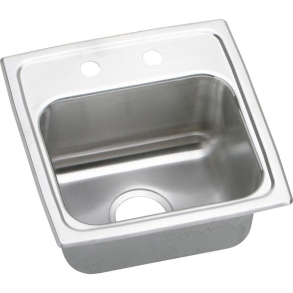 Elkay BLRQ1516 Lustertone® Classic Stainless Steel 15" x 15" x 7-1/8" Single Bowl Drop-in Bar Sink with Quick-clip and 3-1/2" Drain