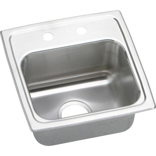 Elkay BLRQ1516 Lustertone® Classic Stainless Steel 15" x 15" x 7-1/8" Single Bowl Drop-in Bar Sink with Quick-clip and 3-1/2" Drain