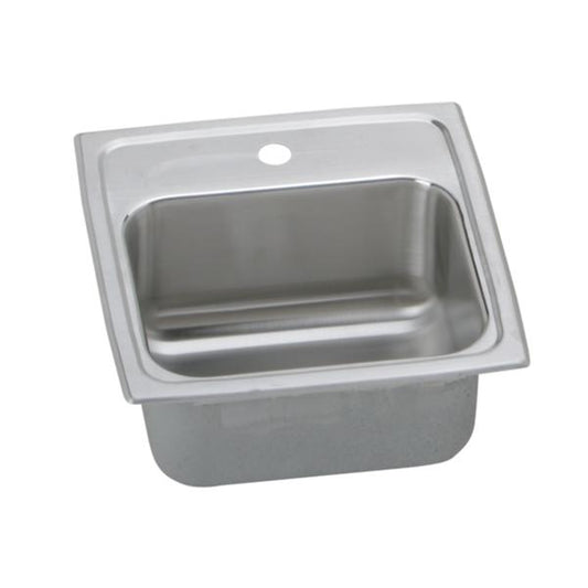 Elkay BLRQ1560 Lustertone® Classic Stainless Steel 15" x 15" x 6-1/8" Single Bowl Drop-in Bar Sink with Quick-clip