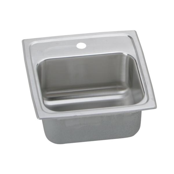 Elkay BLRQ15 Lustertone® Classic Stainless Steel 15" x 15" x 7-1/8" Single Bowl Drop-in Bar Sink with Quick-clip