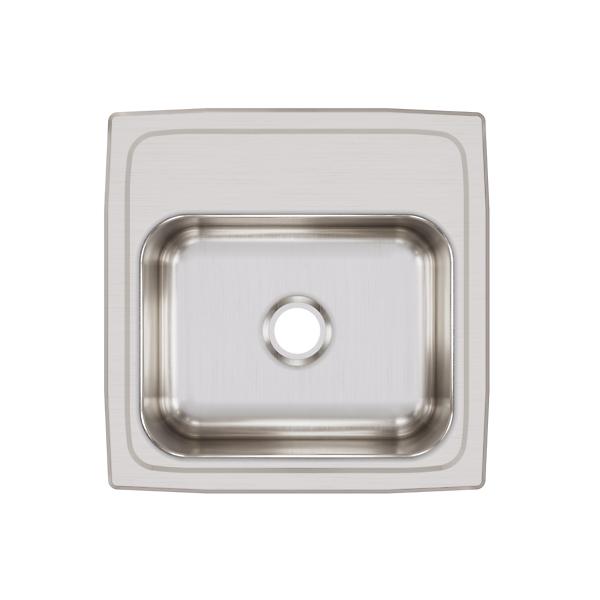 Elkay BLRQ1560 Lustertone® Classic Stainless Steel 15" x 15" x 6-1/8" Single Bowl Drop-in Bar Sink with Quick-clip