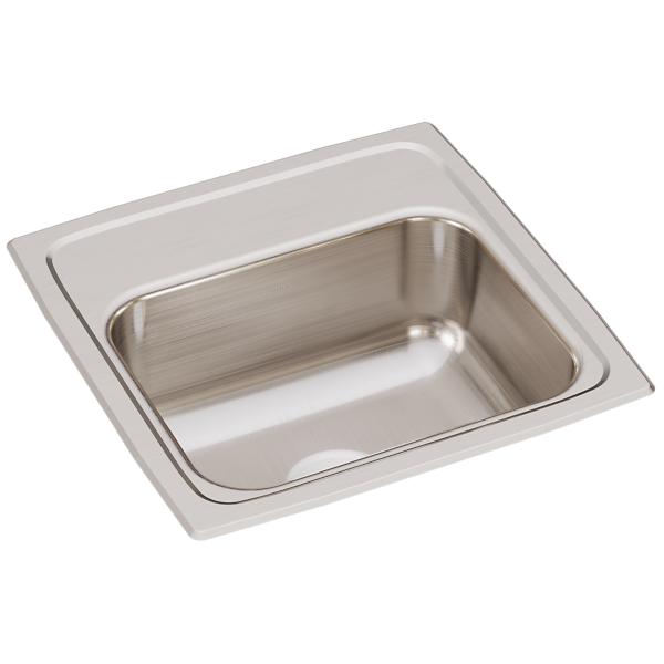 Elkay BLR1560 Lustertone® Classic Stainless Steel 15" x 15" x 6-1/8" Single Bowl Drop-in Bar Sink
