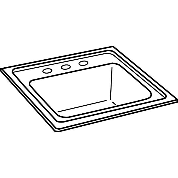 Elkay BLRQ1560 Lustertone® Classic Stainless Steel 15" x 15" x 6-1/8" Single Bowl Drop-in Bar Sink with Quick-clip