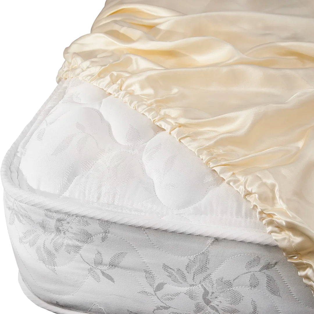 Barska BM12066 Aus Vio 100% Natural Charmeuse Silk Satin Luxurious Fitted Sheet, King, Dawn Color