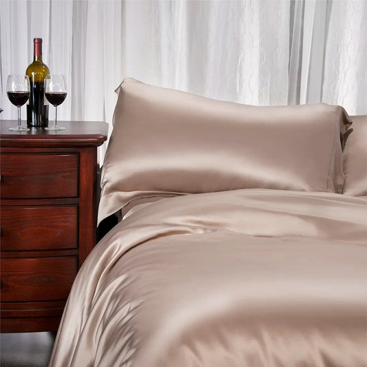 Barska BM12078 Aus Vio 100% Natural Charmeuse Silk Satin Luxurious Pillowcase, Queen, Pebble Color